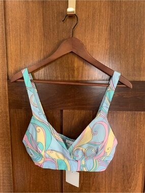 Pastel Swirl Bralette Top in Mint, Pink & Yellow